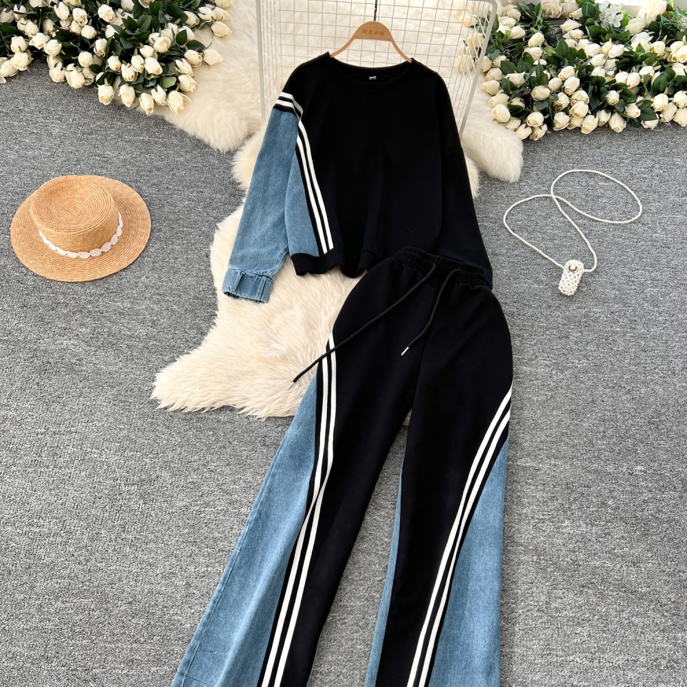 Korean style long pants Casual hoodie a set for women