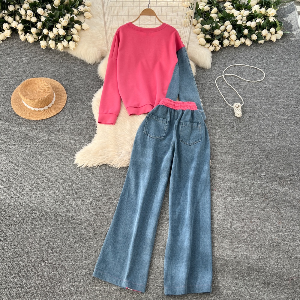 Korean style long pants Casual hoodie a set for women