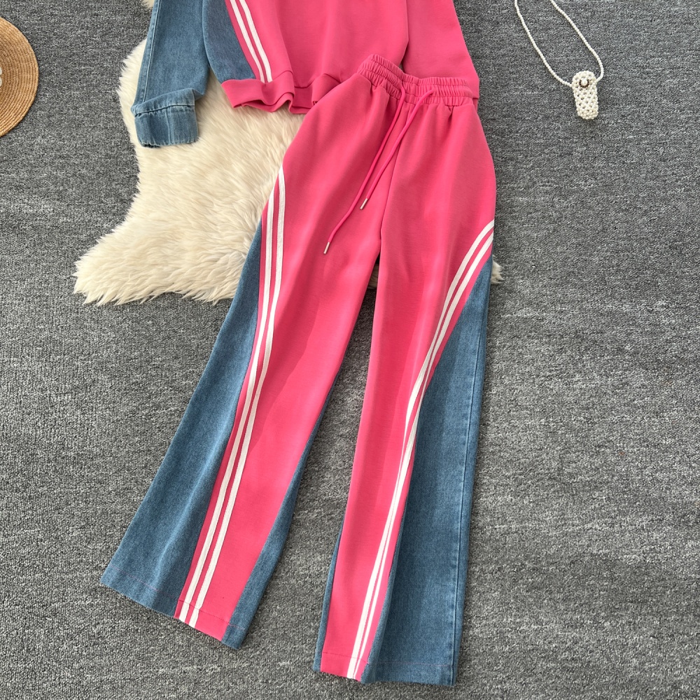 Korean style long pants Casual hoodie a set for women