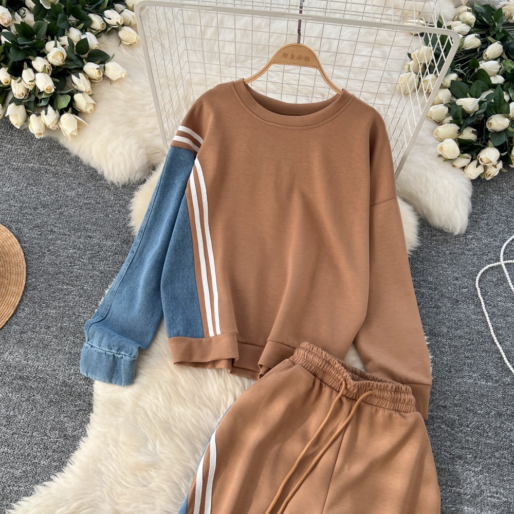 Korean style long pants Casual hoodie a set for women