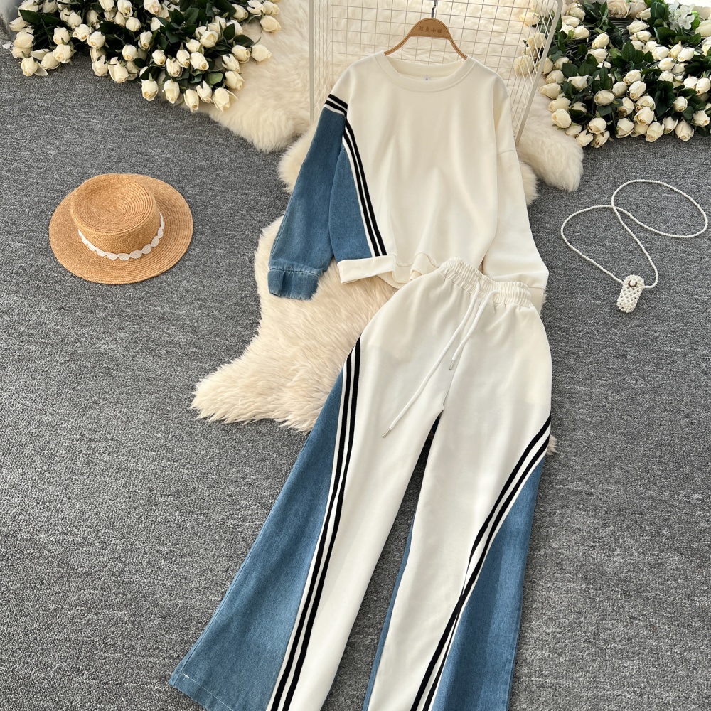 Korean style long pants Casual hoodie a set for women