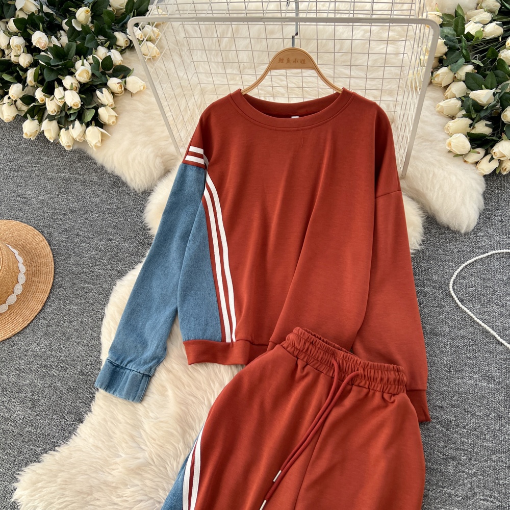 Korean style long pants Casual hoodie a set for women