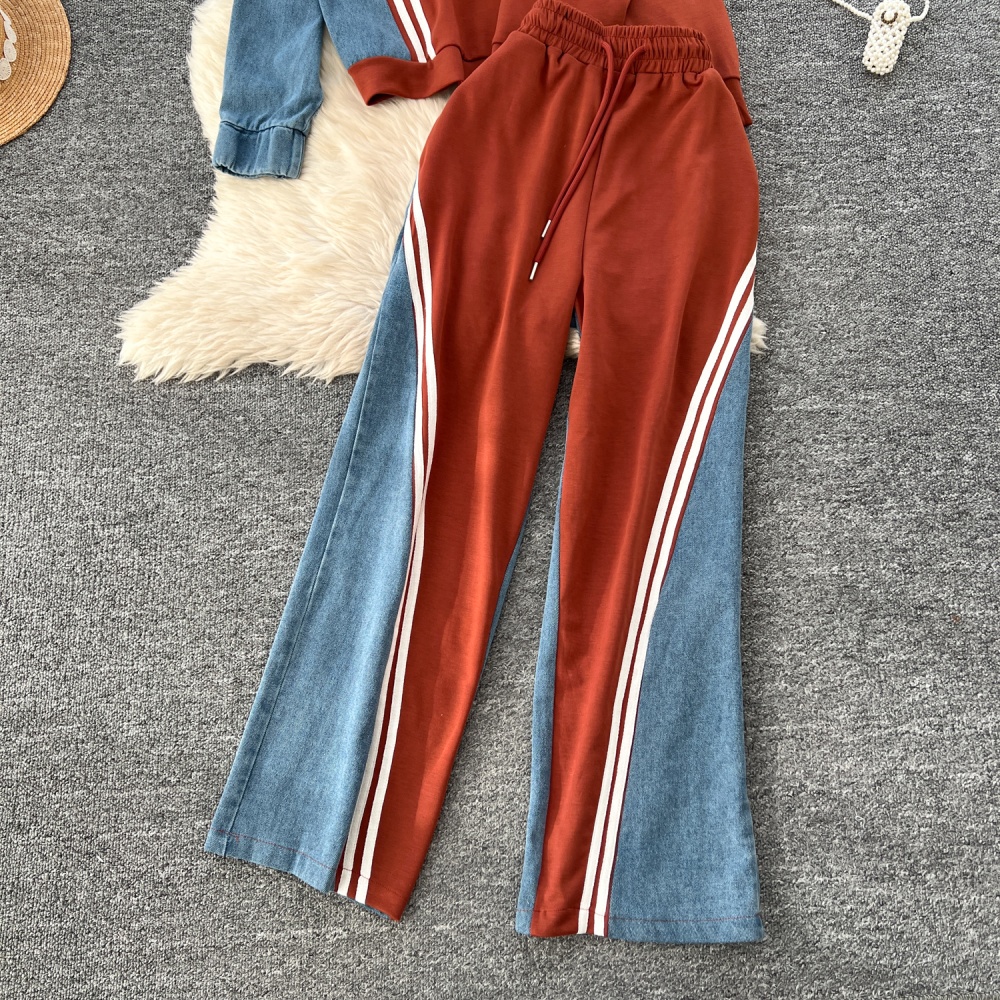 Korean style long pants Casual hoodie a set for women