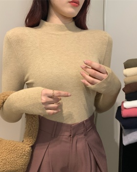 Knitted bottoming shirt tops for women