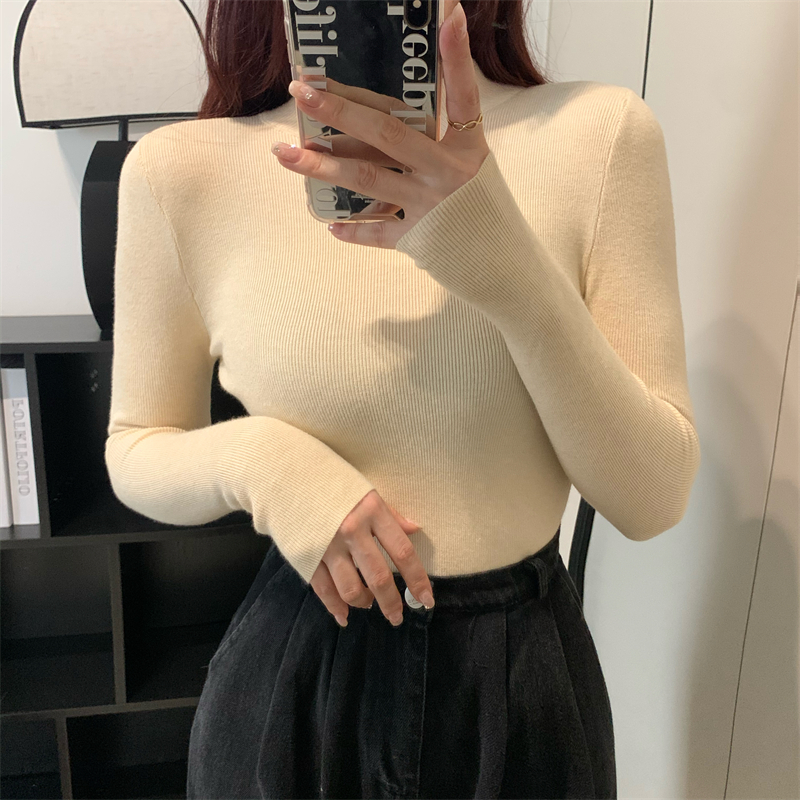 Knitted bottoming shirt tops for women