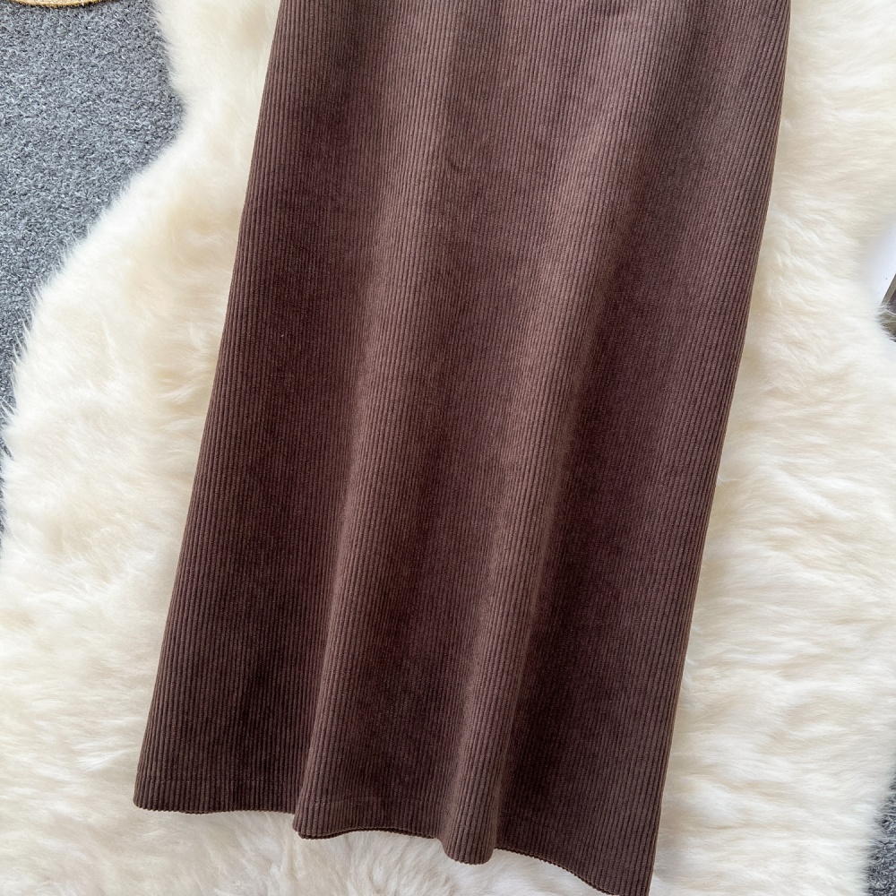 After the split one step skirt corduroy skirt for women