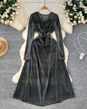 Slim elegant formal dress glitter dress for women