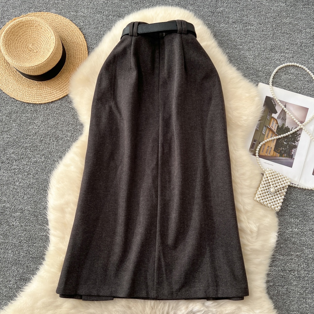 High waist slim business suit woolen skirt for women