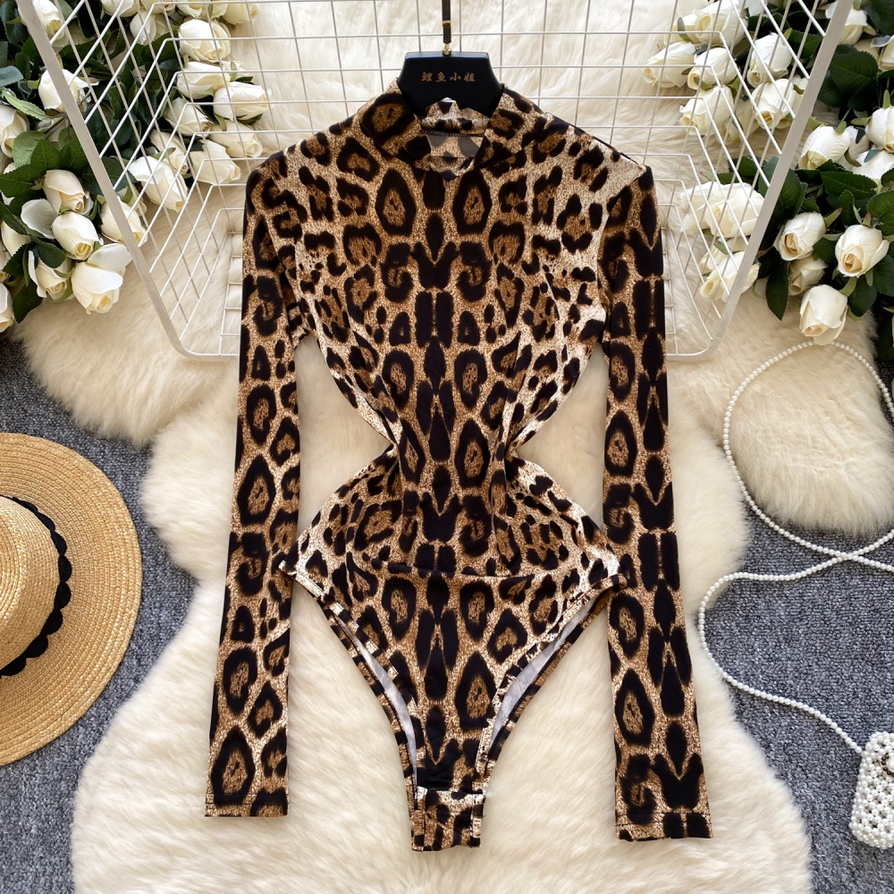 Printing spicegirl leotard sexy leopard tops for women