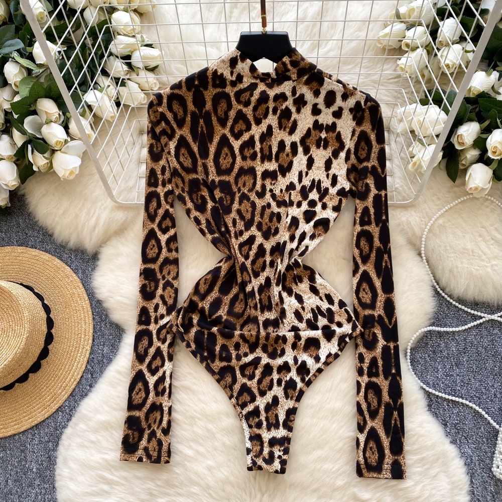 Printing spicegirl leotard sexy leopard tops for women