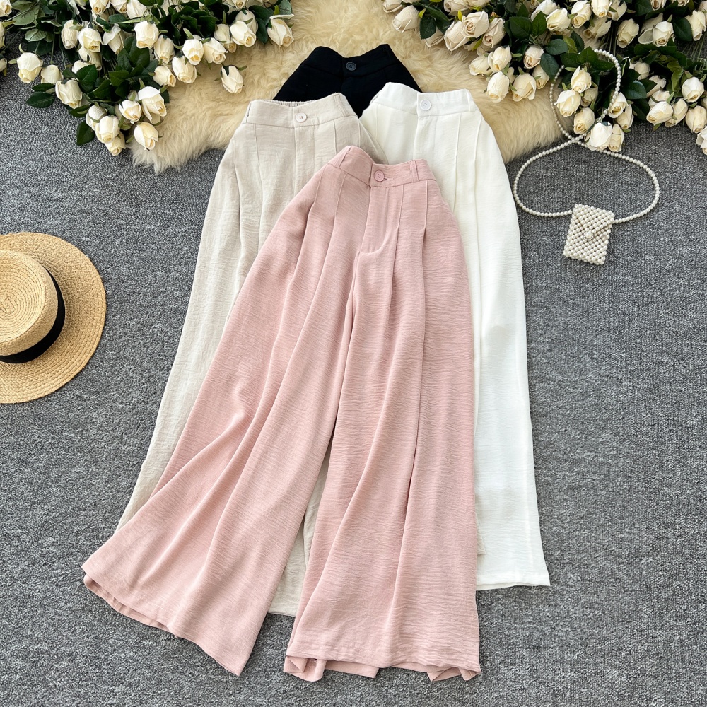 Casual lazy high waist loose culottes for women