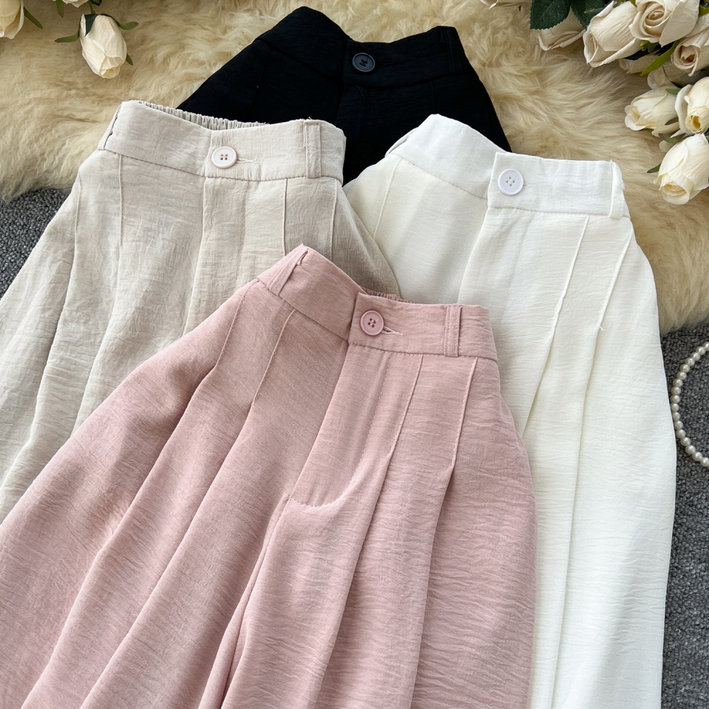 Casual lazy high waist loose culottes for women