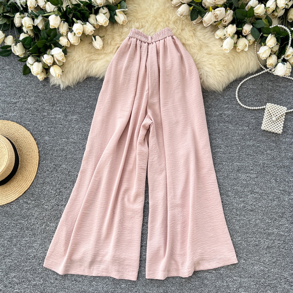 Casual lazy high waist loose culottes for women