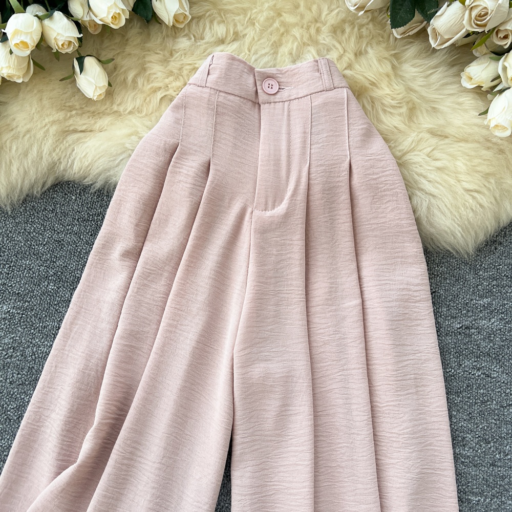 Casual lazy high waist loose culottes for women