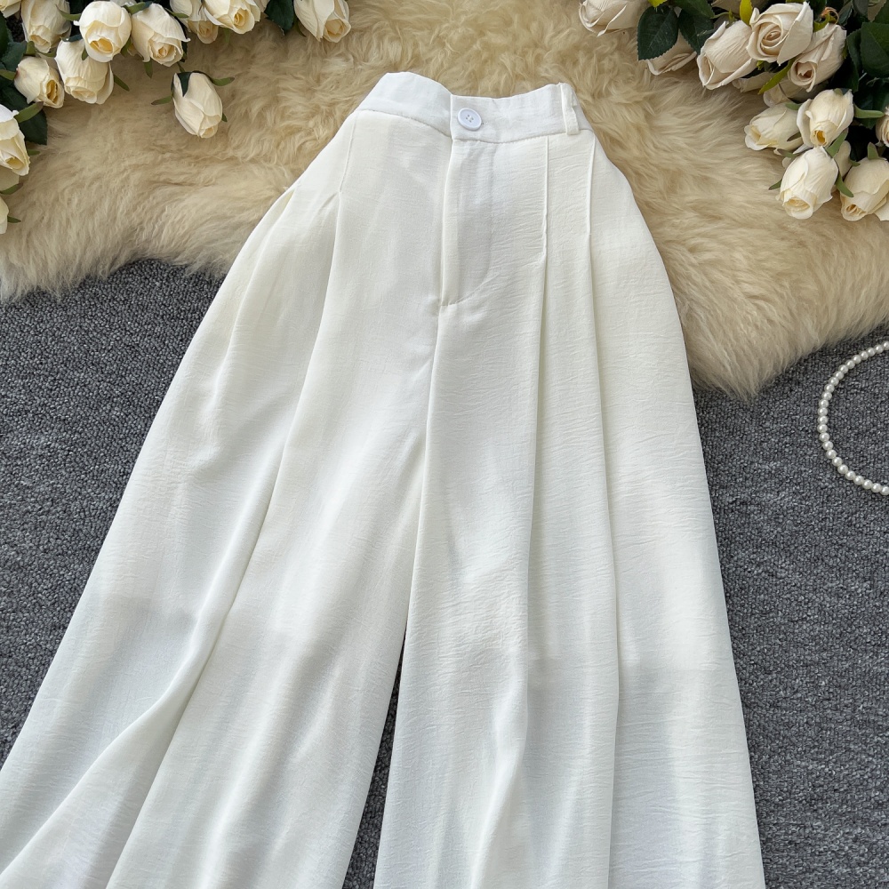 Casual lazy high waist loose culottes for women