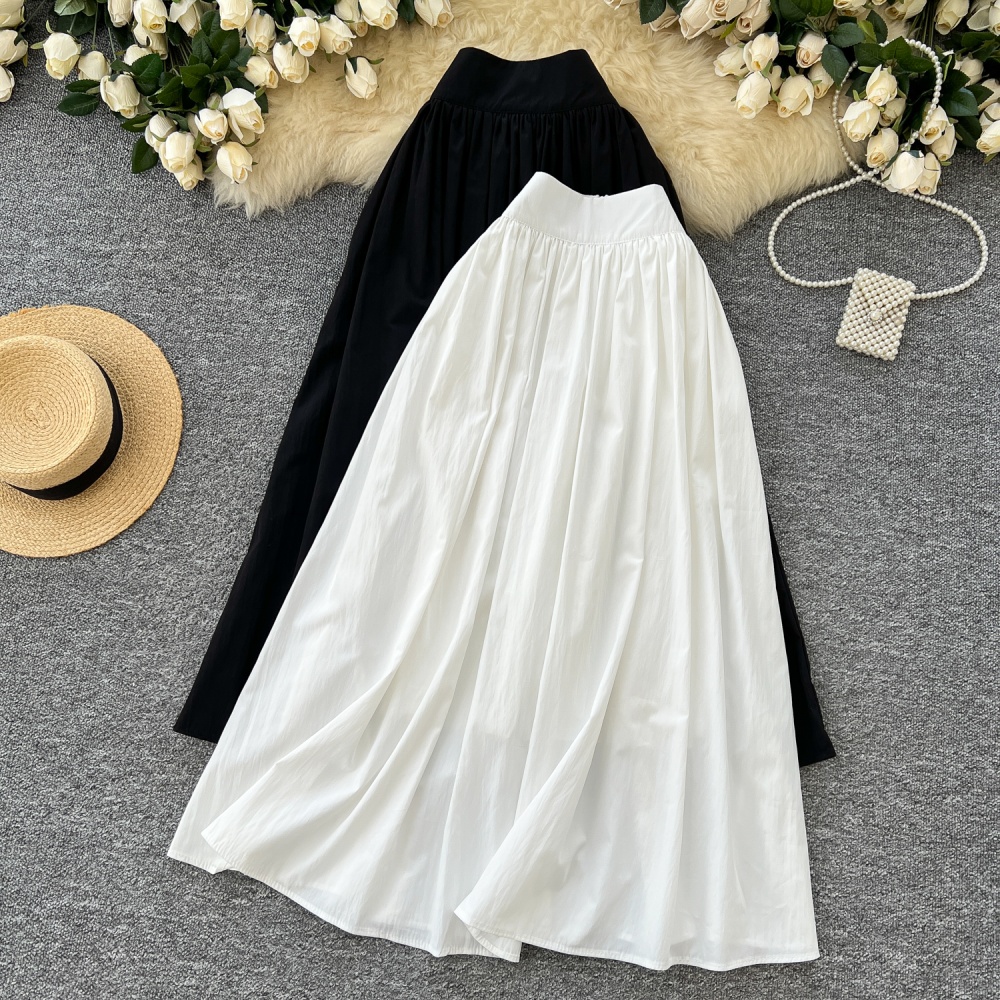 All-match France style long dress A-line skirt for women