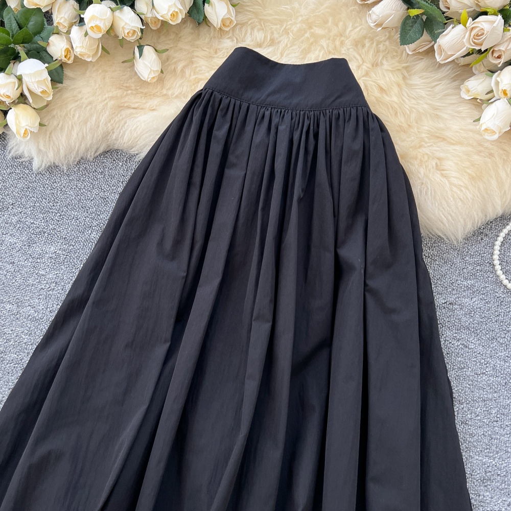 All-match France style long dress A-line skirt for women