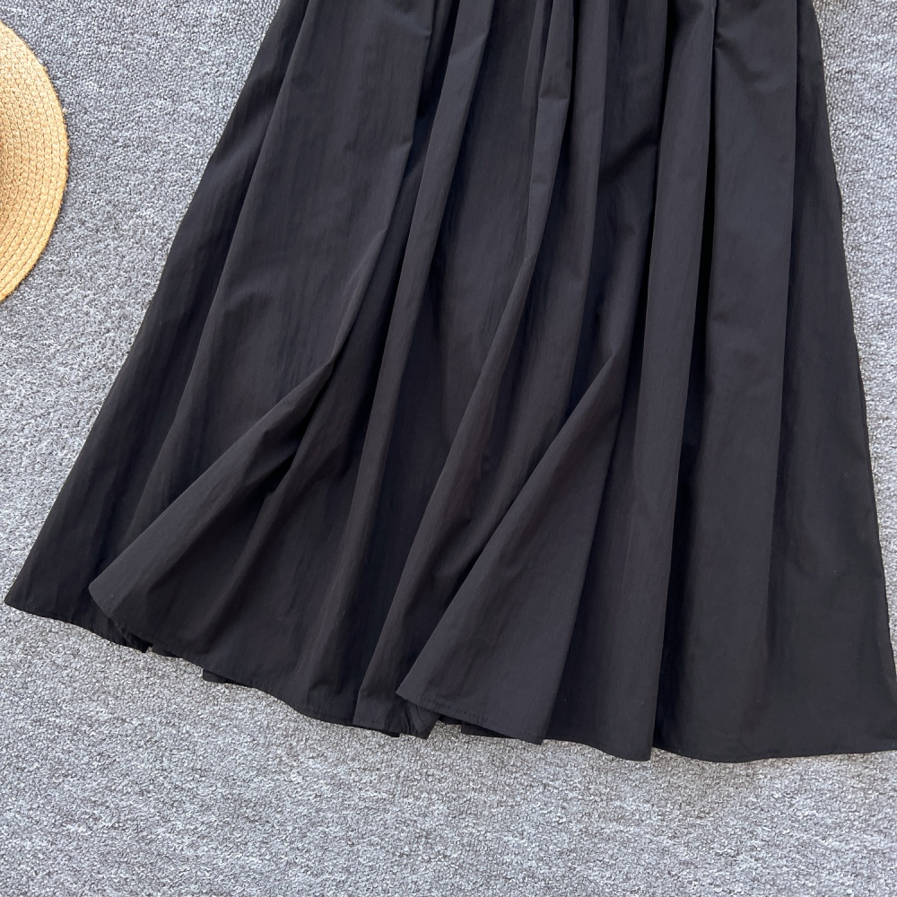 All-match France style long dress A-line skirt for women