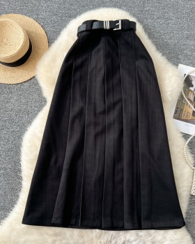 A-line fashion long dress woolen slim skirt