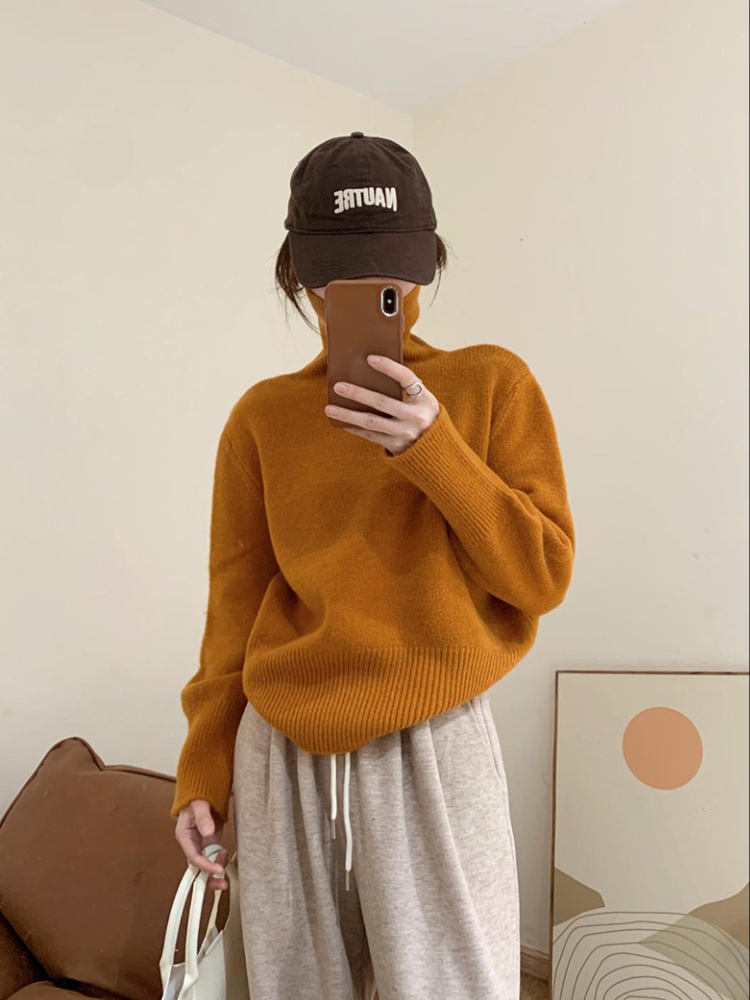 Knitted thick sweater light board slim tops for women