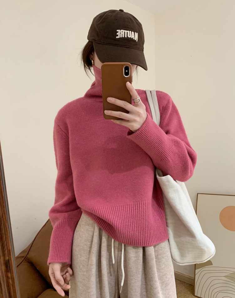 Knitted thick sweater light board slim tops for women