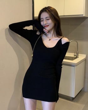 Sexy long sleeve V-neck dress