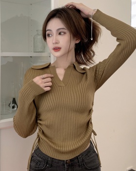 Inside the ride slim frenum Korean style bottoming sweater