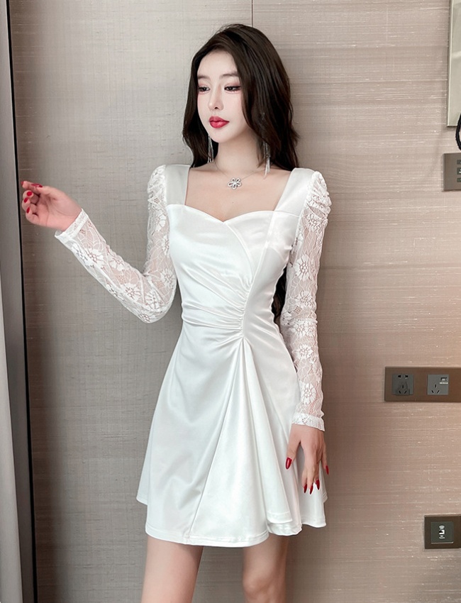 Lace sexy night show fashion temperament slim dress