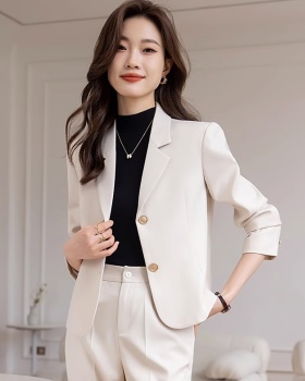 Temperament white business suit overalls coat 2pcs set