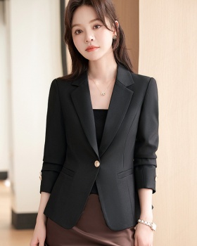 Slim spring business suit black short coat for women