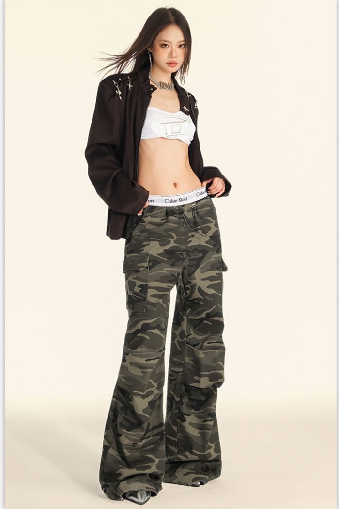 Loose wide leg pants camouflage casual pants