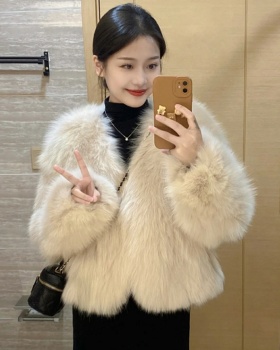 Temperament ladies tops chanelstyle thick fur coat for women