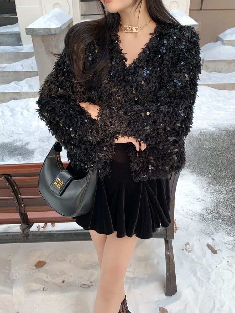 Sequins autumn and winter coat lazy tops for women