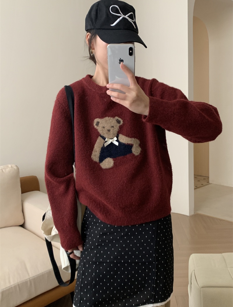 Pattern autumn Korean style embroidery sweater