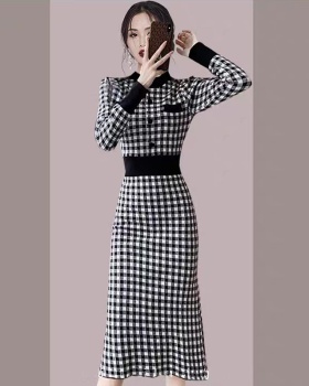 Temperament long dress chanelstyle slim sweater