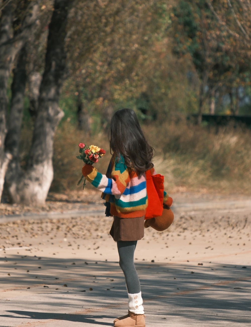 Spring and autumn stripe sweater short tops for women