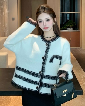 Temperament sweater mixed colors coat for women