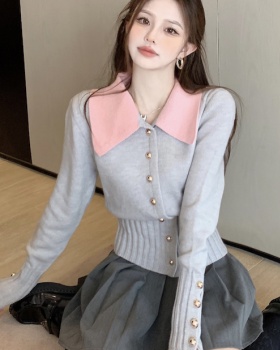 Knitted sweater France style cardigan for women