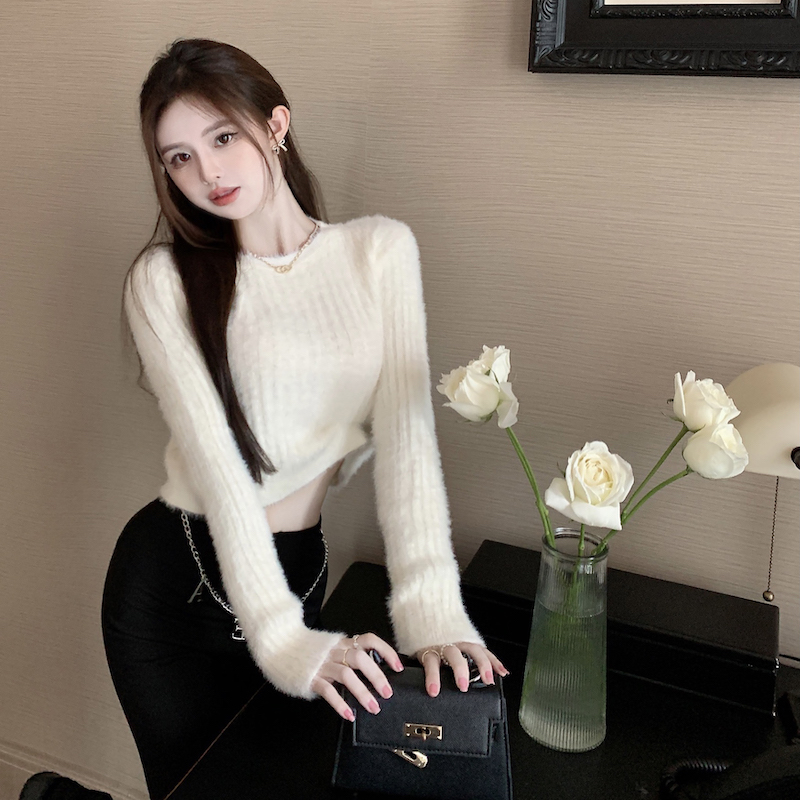 Western style mink velvet autumn and winter sweater