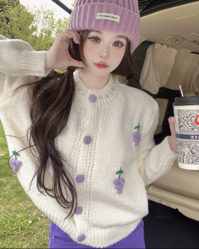 Stereoscopic knitted cardigan autumn tops for women