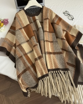 Thermal thick coat knitted shawl for women