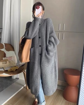 Long autumn and winter lazy coat loose thick cardigan