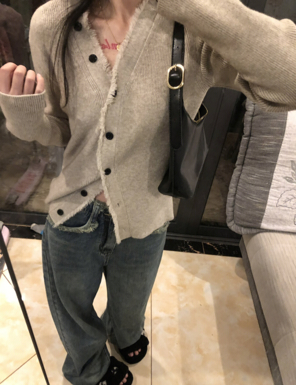 Spring and autumn niche tops unique slim cardigan for women