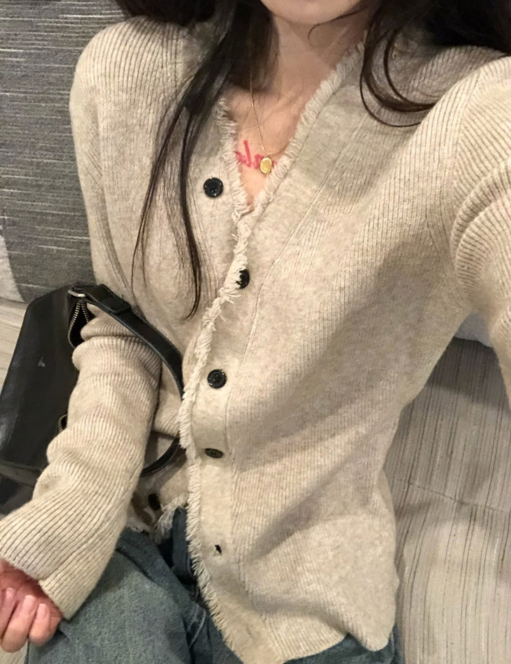 Spring and autumn niche tops unique slim cardigan for women