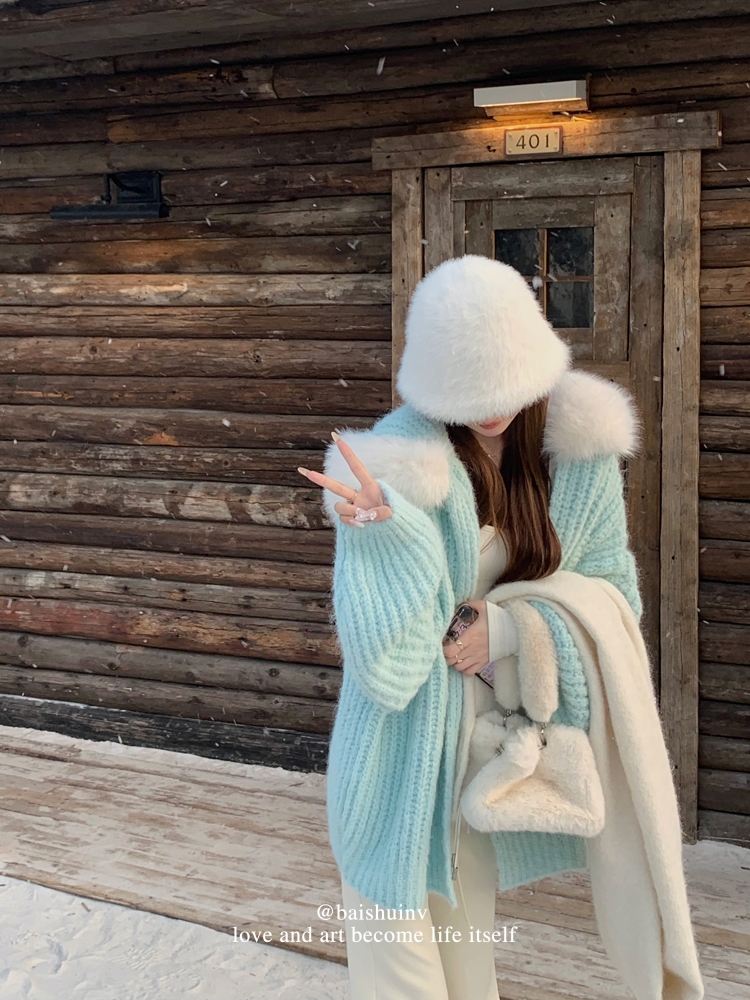 Lazy thermal sweater autumn and winter hooded coat