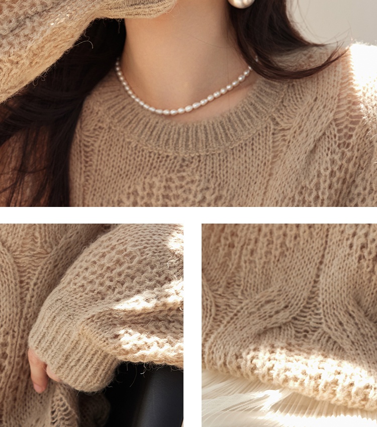 Autumn and winter round neck retro colors tender sweater