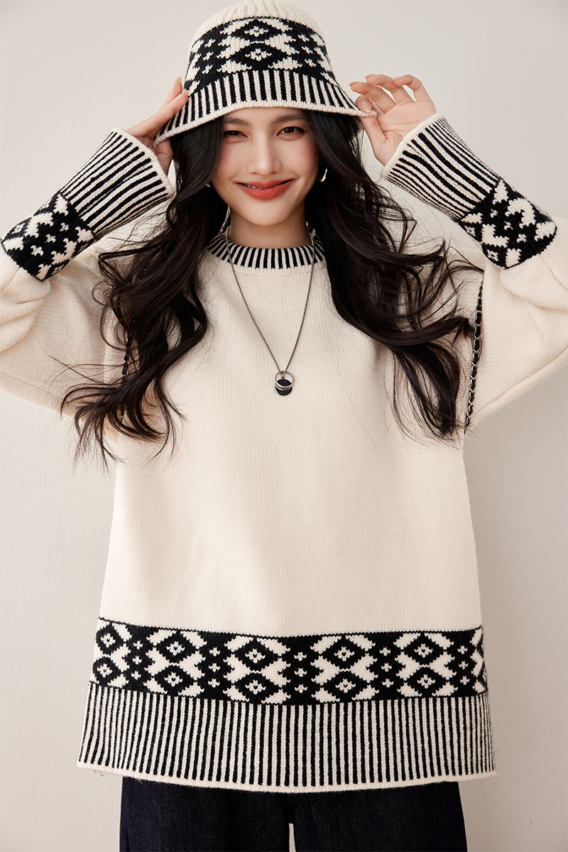 Korean style tops cozy sweater for women