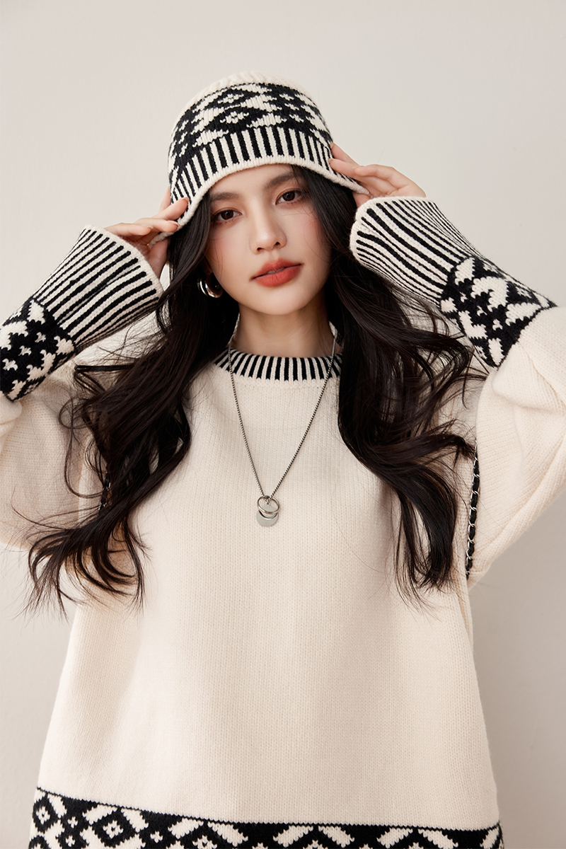 Korean style tops cozy sweater for women