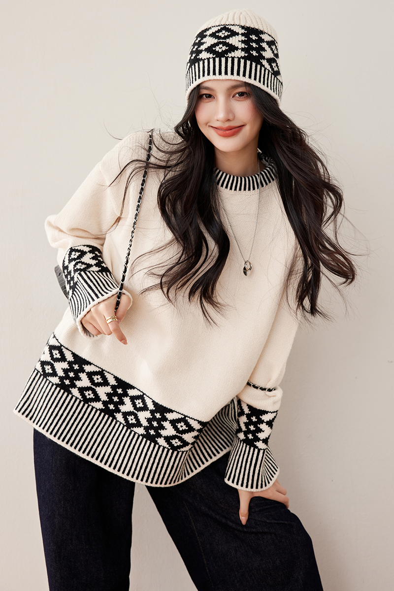 Korean style tops cozy sweater for women