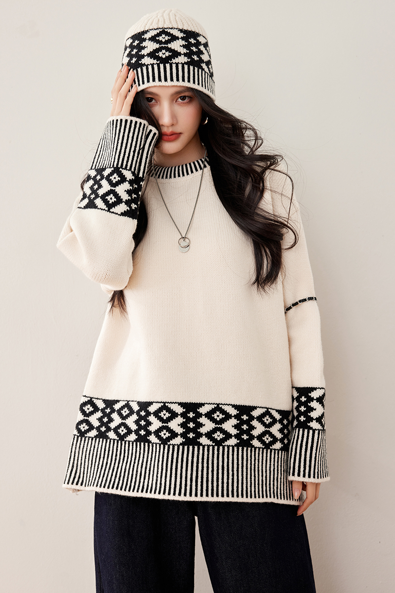 Korean style tops cozy sweater for women